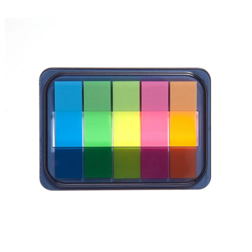 Bright Neon Index Tabs Writable Translucent Memo Paper Self-Adhesive Page Markers for Books Documents Charts Office Use