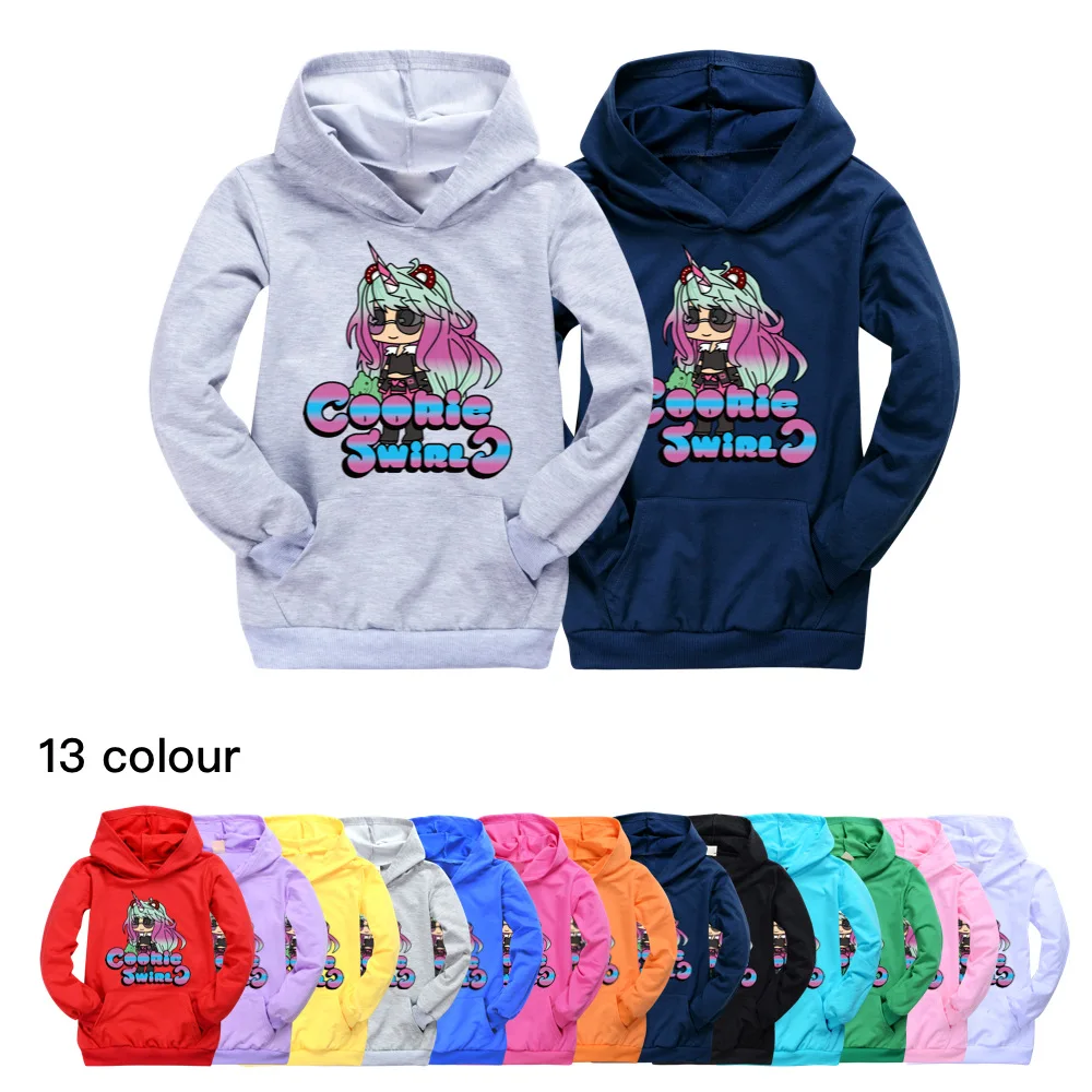 Autumm Winter Baby Boys Girls Hooded Top Children's Clothes COOKIE SWIRL C Casual Pocket Sweater Kids Warm Sport Coat 3-16Years