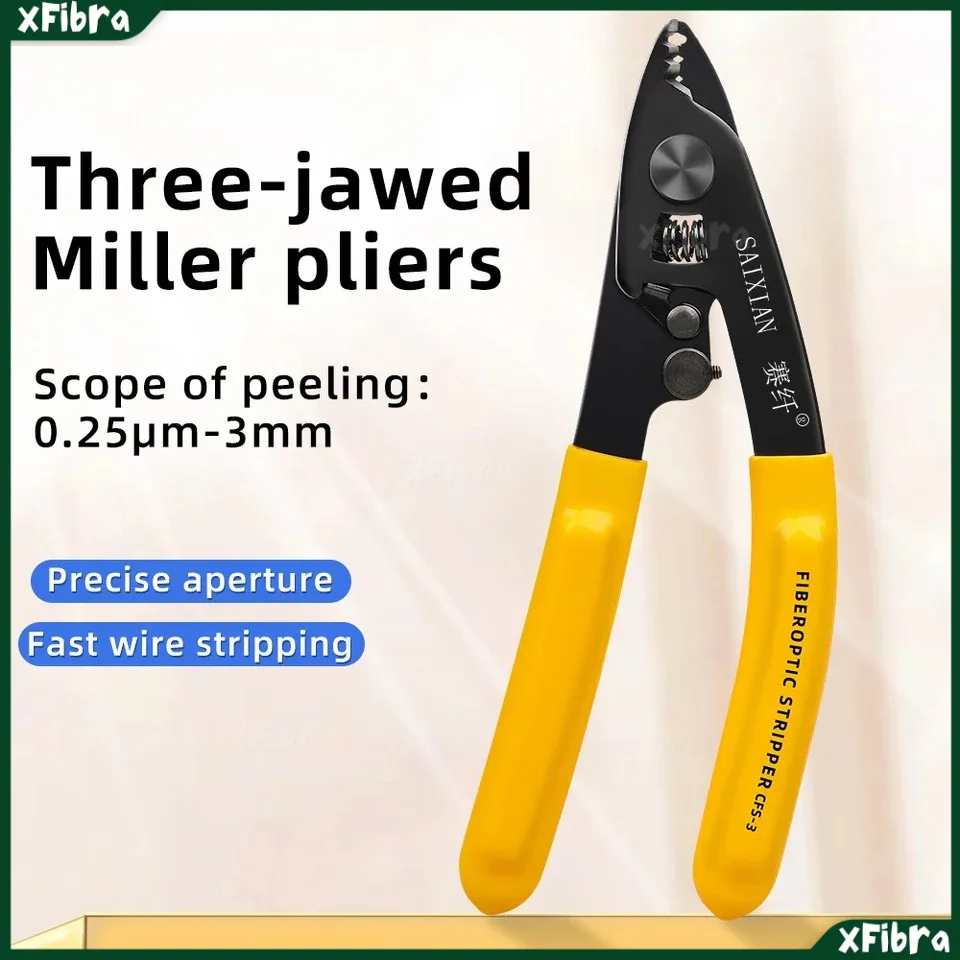 

CFS-3 Three-Port Fiber Optical Stripper Pliers FTTH Fiber Wire Stripping Tool