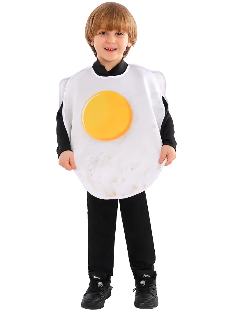 Lebensmittel Rolle Ei Speck Cosplay Schwamm Top Kostüm für Kind Halloween Karneval Party Frühstück