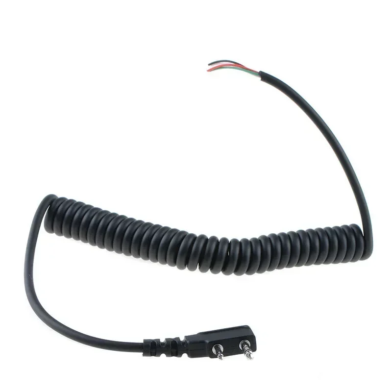 

DIY K Head 2 Pin 4 Wire Microphone Speaker Cable Spring Line For Baofeng UV5R UV-5R TK370 Linton YTY Walkie Talkie Accessories