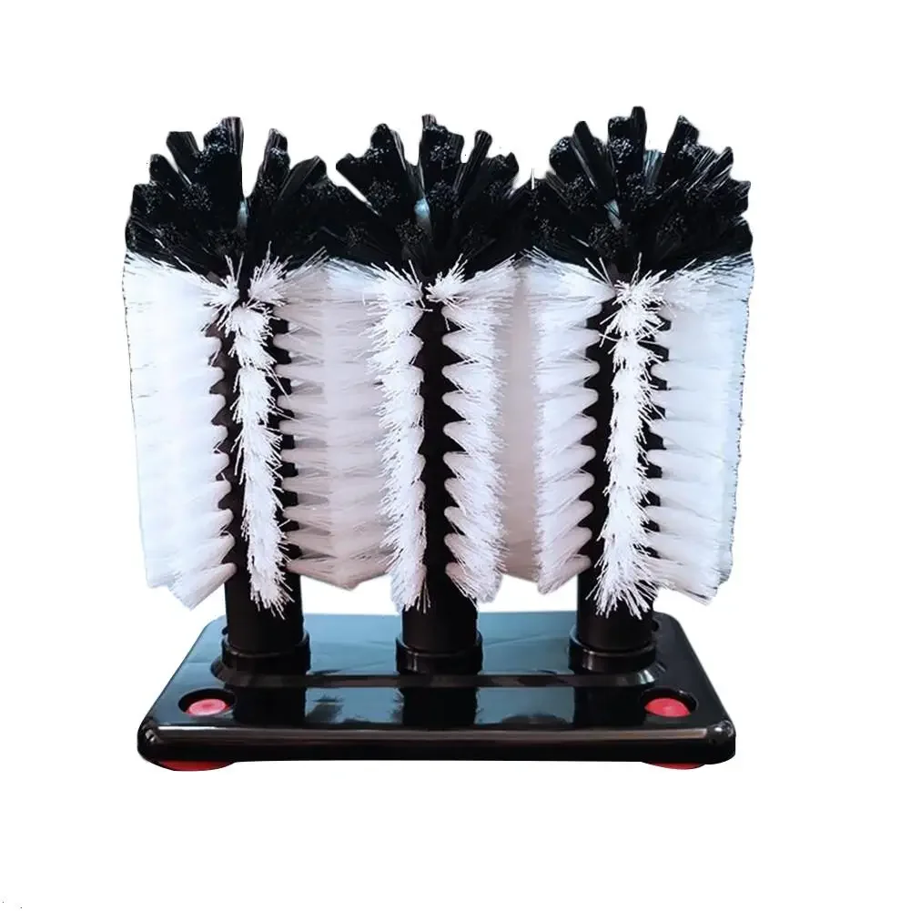 

Новый скребок для чашек, тройная щетка для очистки стекла, кухонная вращающаяся щетка для чашек с водой с присоской для бара, бытовые кухонные чистящие средства