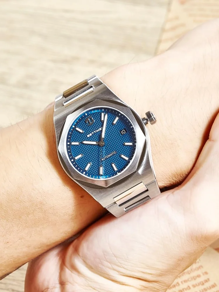 BETTIMER B8001 V1 Automatikuhren für Herren, PT5000-Uhrwerk, 40 mm, 316L-Edelstahl, 10 ATM, wasserdicht, mechanisch mit Automatikaufzug