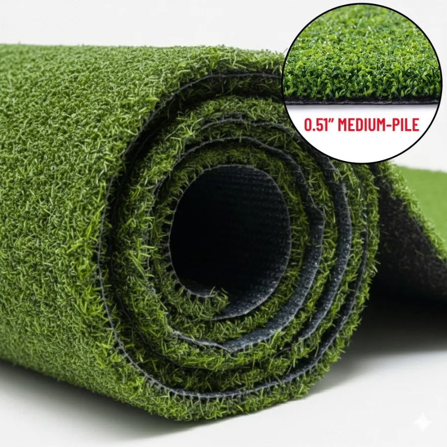 Pro Grass Premium Indoor Outdoor Artificial Turf Rug 2'7" x 3' Green Lawn Carpet