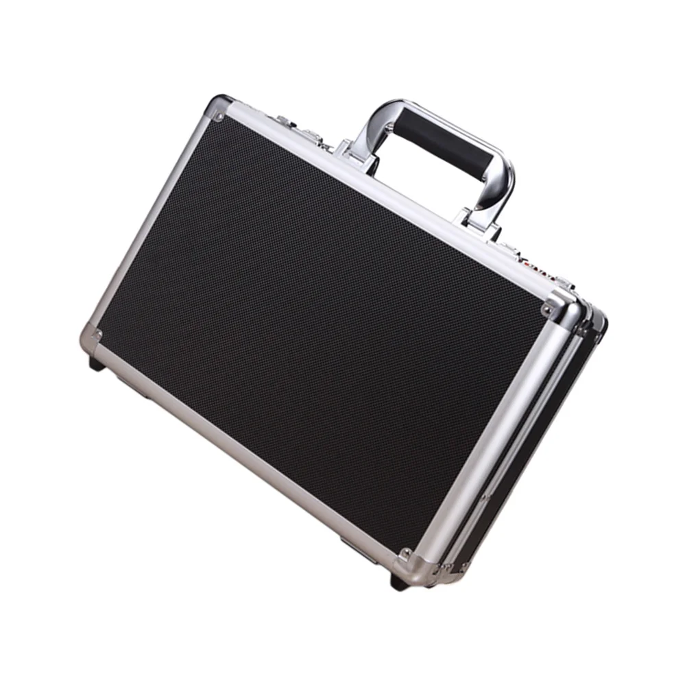 صندوق أمان صغير من سبائك الألومنيوم ملحقات حماية كلمة المرور حقيبة تخزين محمولة باللون الأسود #6