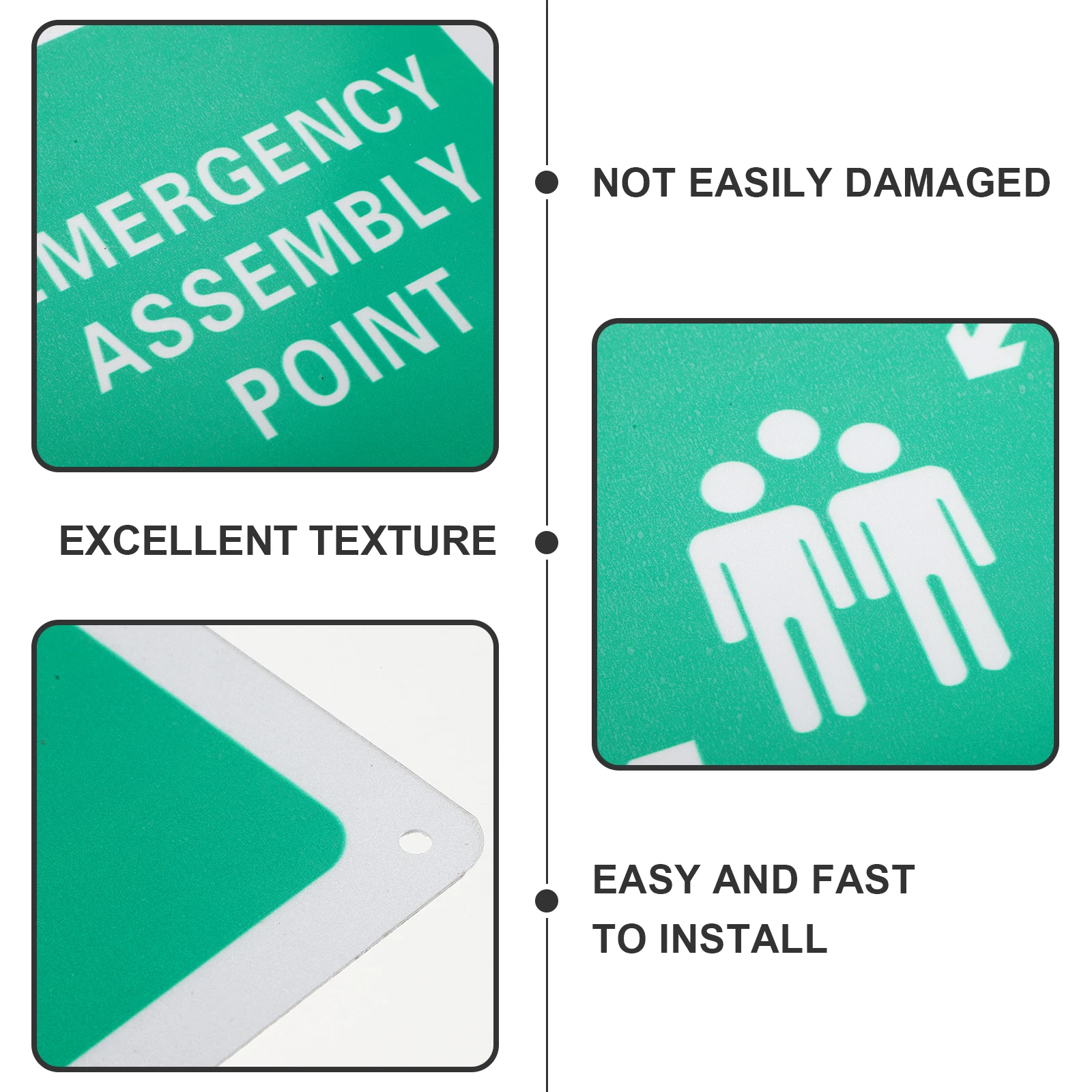 

Fire Fighting Signs Assembly Emergency Aluminum Evacuation Area Place