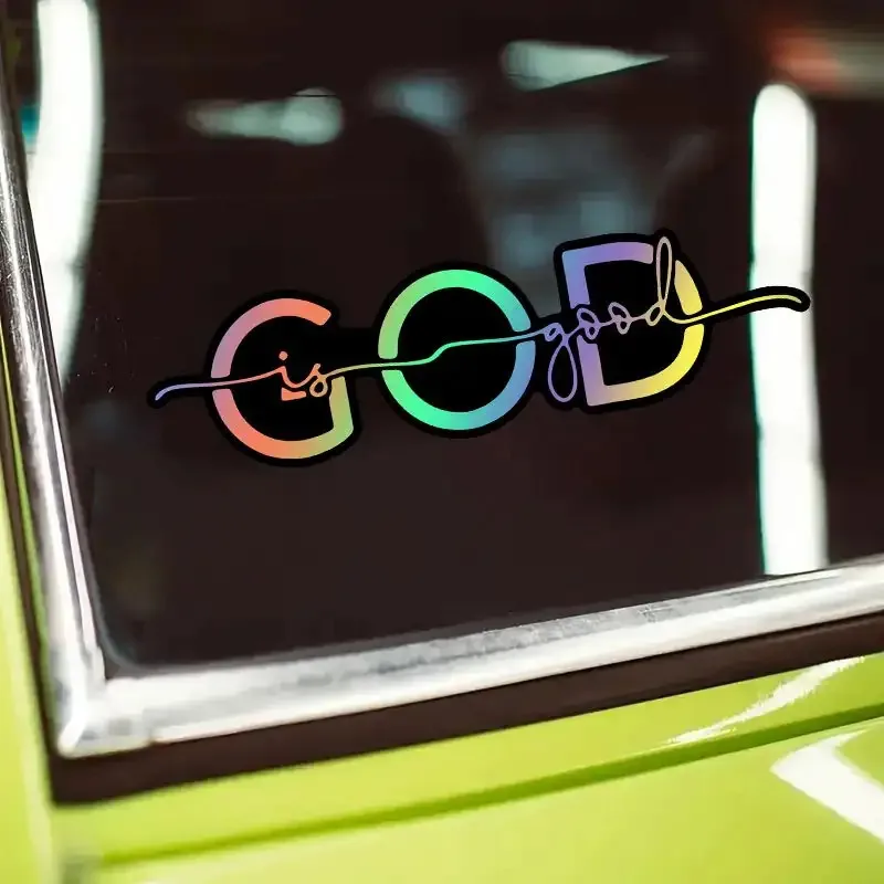 2 Pcs/Set Holographic Good Things Come True Stickers - Iridescent Waterproof Vinyl Decals for Car Window, Laptop and Helmet