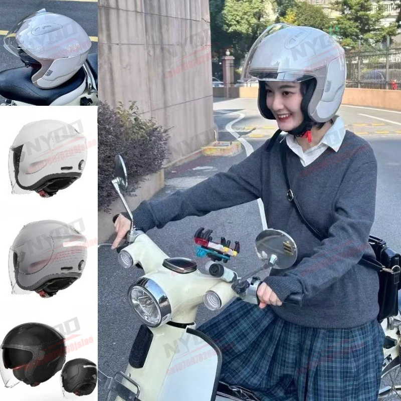 

Motorcycle Helmet Comfortable Breathable High-definition Dual Lens Men's and Women's All Season Half Helmet