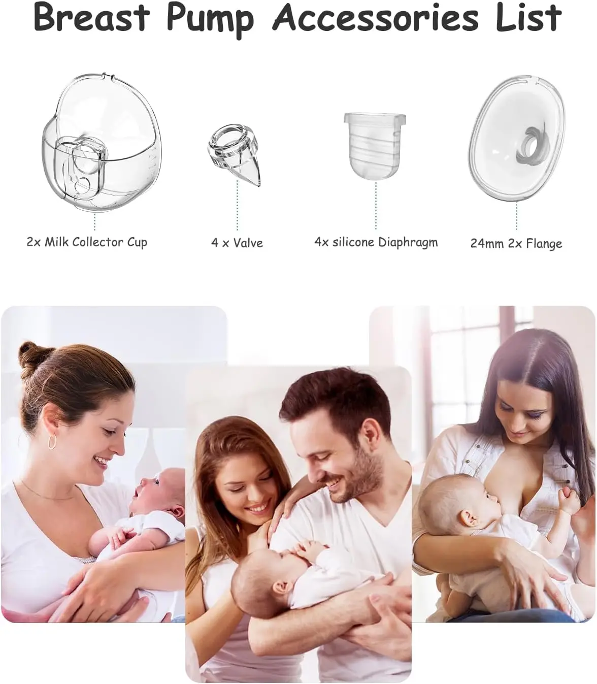 Wearable Breast Pump Replacement Parts Compatible with S32 Wearable Breast Pump/Lansinoh Discreet Duo Wearable Breast Pump