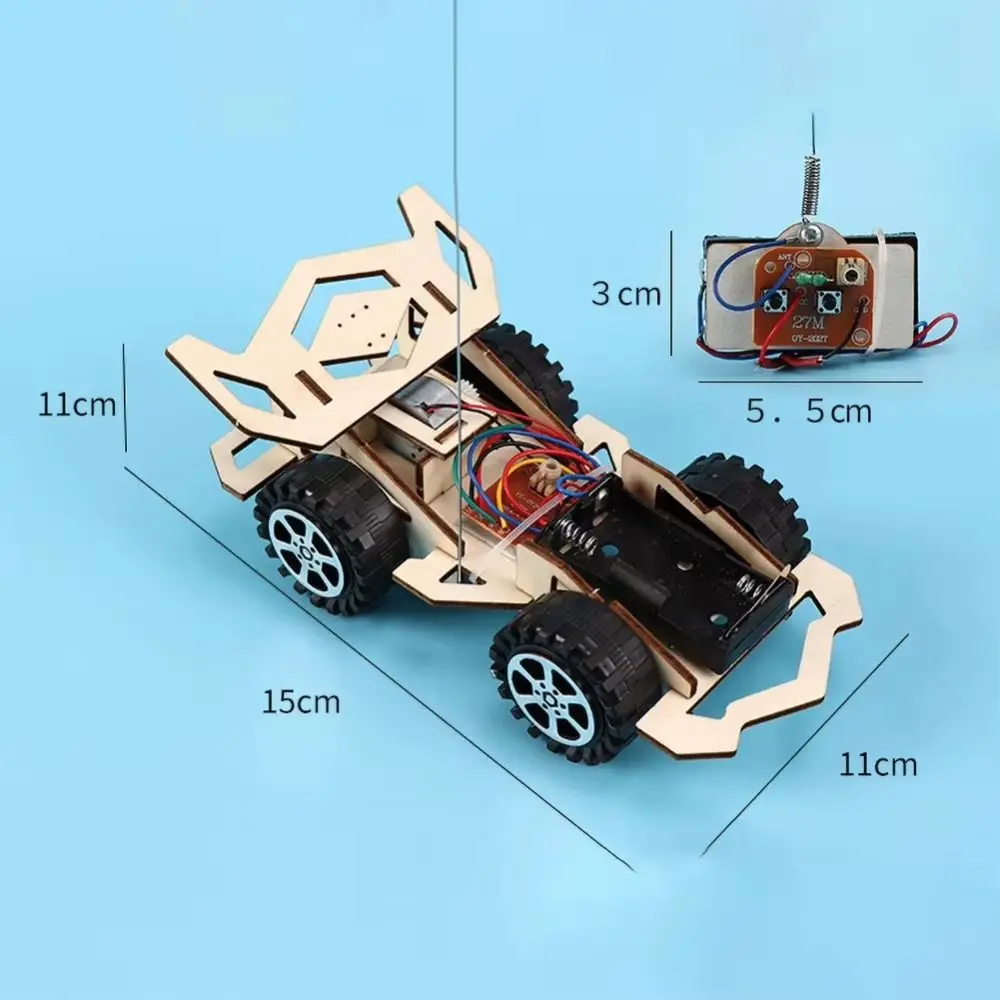 Interesting Wooden DIY Boat Car Model 3D Assemble DIY Wooden Car Toy Wood Color Scientific Experiment Kit