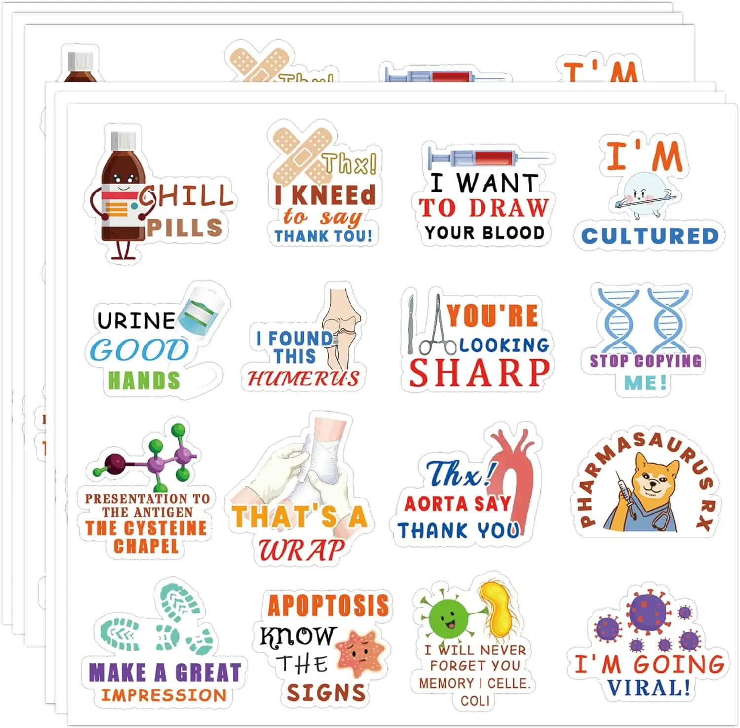 1 inch Medical Themed Decals Healthcare Workers Happy Nurse Week Gift Tag Stickers Nursing Students Sticker 320pcs