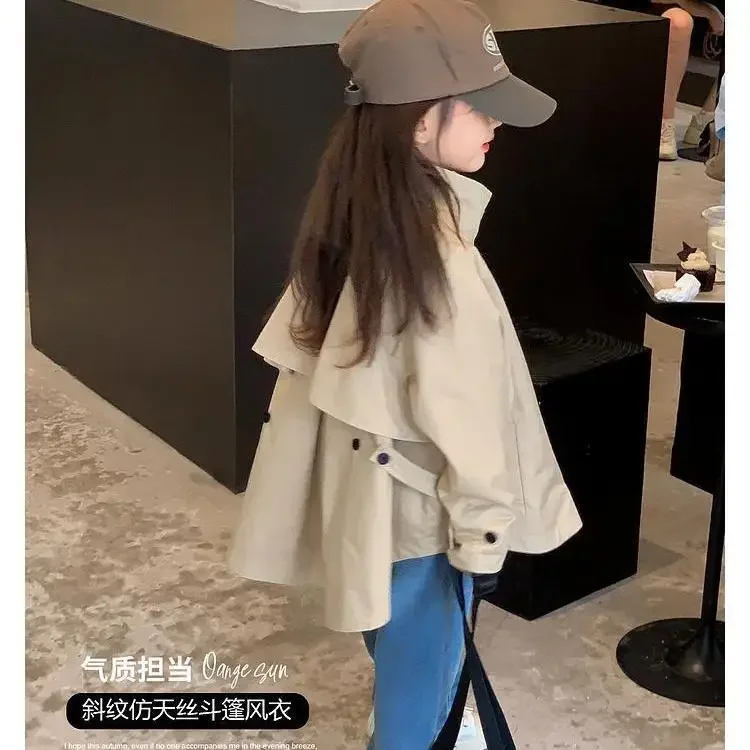 

2024 Baby Girls Jackets Trench Coats Spring Autumn Clothing Kids Children Casual Clothes Windbreak Out Garment Overwear