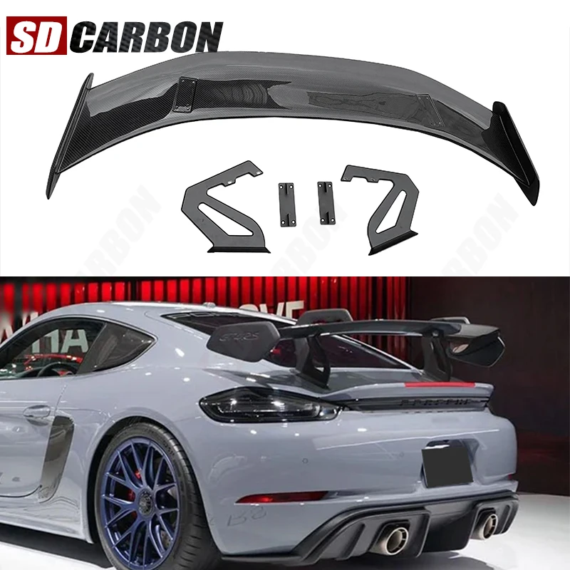 

For Porsche 718 Boxster Cayman 981 987 Carbon Fiber Spoiler Tail fins Rear Trunk Spoiler Guide Wing Rear Wing body kit