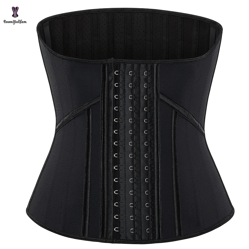 Entraîneur de taille en acier désossé, serre-taille à 3 crochets, ceinture en latex perforé, sablier instantané super serré, corset grande taille, 21