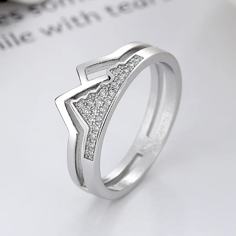 New Ins Hollow Mountain River Ring Vintage Wedding Women Girls Hollow Rings For  Fashion Jewelry Gift