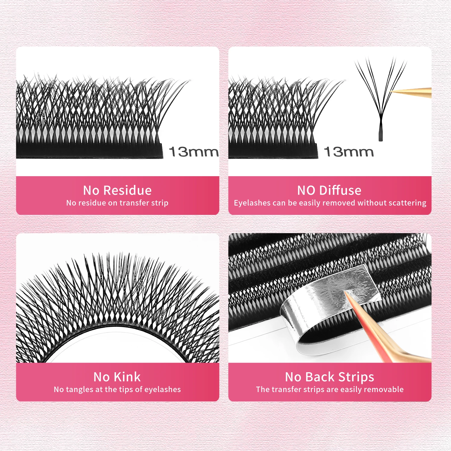 XIUSUZAKI Double conseils 3D 4D W Extension de cils en forme 6D 8D préfabriqué Volume ventilateurs Extensions de cils faux cils individuels