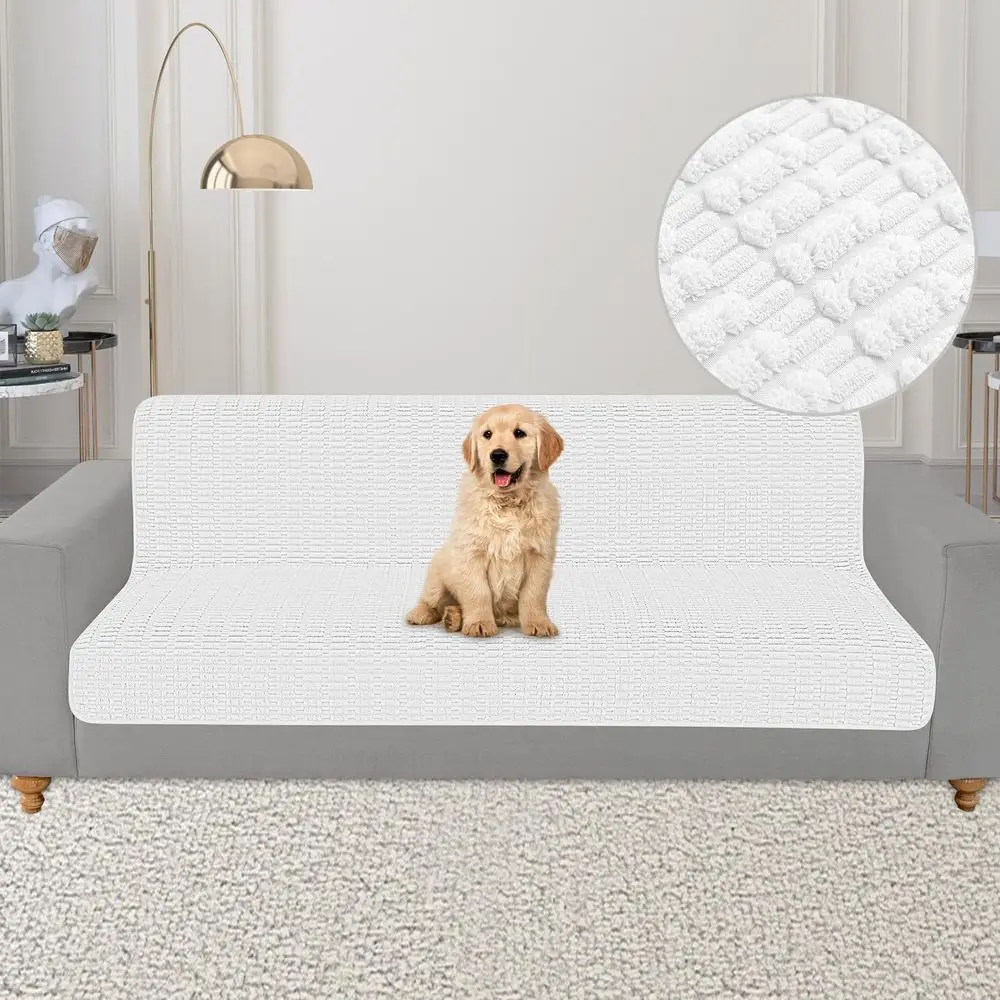 

Washable Dog Bed Cover for 3 Cushion Sofa, Pet-Friendly Couch Cover (White, 58x82 inches)