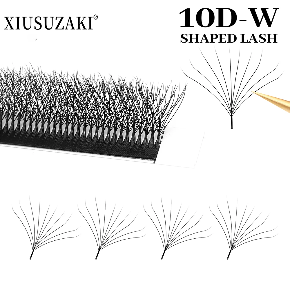 

XIUSUZAKI 10D W Eyelashes Extensions Matte Black W Lashes Extensions 10D Premade Fans Individual False Lashes Eyelashes Supplier