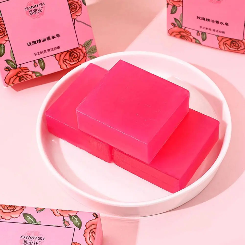 Rose Essential Oil Soap Gentle Cleansing Long-lasting Fragrance Locking Water Firming Nourishing Smoothing Skin Care Product