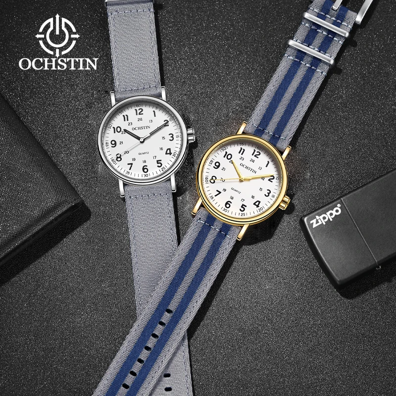 

Hot OCHSTIN Creative Nylon Collection Wristwatch Watch Multifunction Quartz Movement Wristwatch 2024 New Men's Quartz Watches