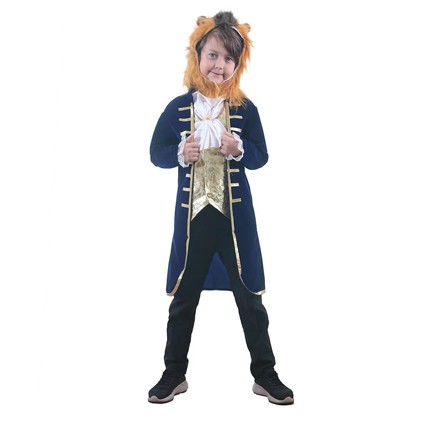 Beauty and the Beast Cosplay Anime Halloween Costumes Kids Fancy Dress Carnival Lion Fursuit Disguise Masquerade Party Clothes