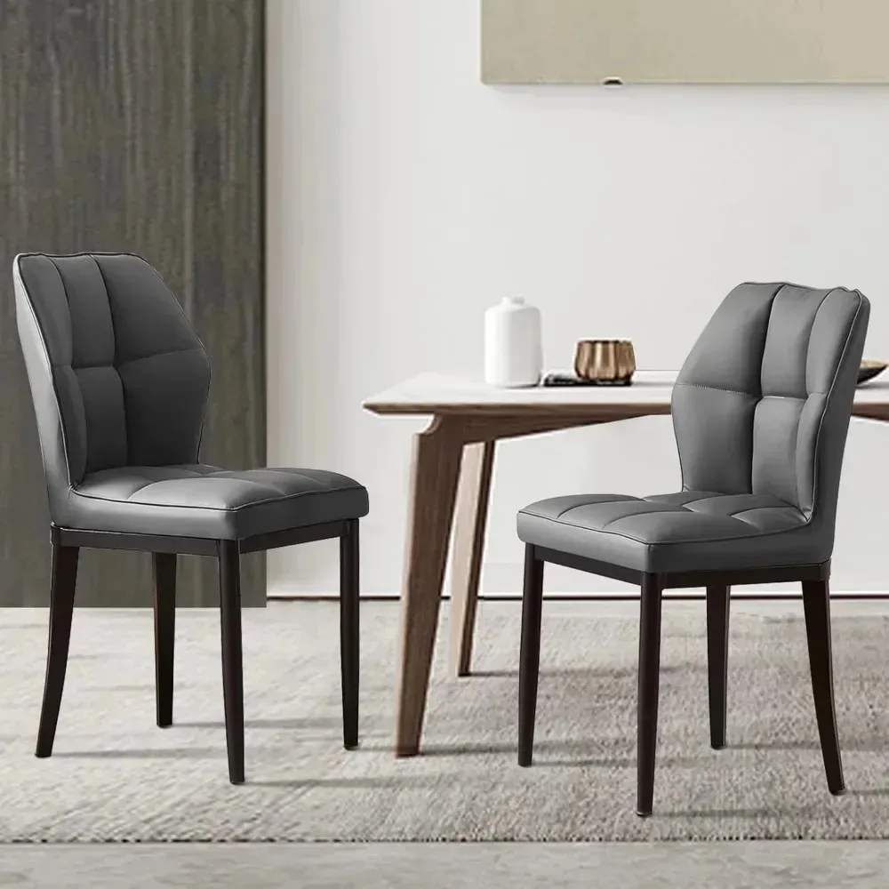 

Dining Chairs Set of 2 Mid Century Modern Kitchen Chairs Sillas de Comedor Upholstered Armless Dinner Leather Dining Room