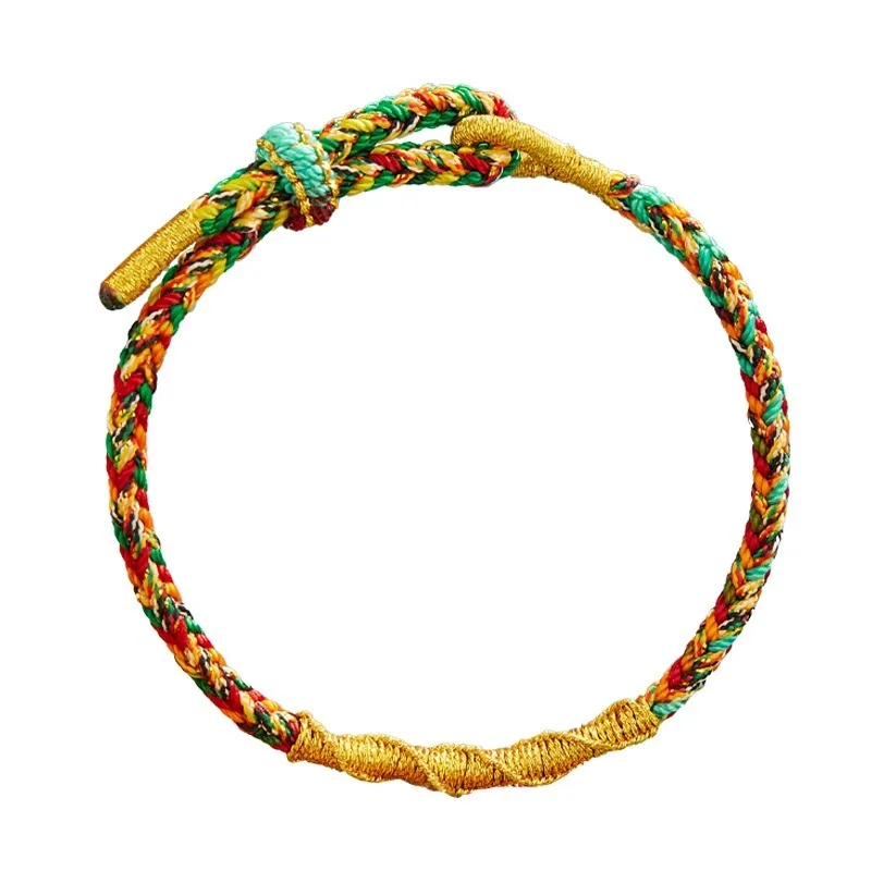 Year Of The Dragon Colorful String Bracelet Hand Braided Zodiac Year Unisex Jewelry Festival Gift For Friends