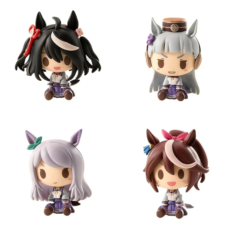 أنيمي عمل الشكل 4 قطعة جميلة ديربي Kawaii دمية نموذج توكاي تيو الذهب السفينة Q-النسخة تزيين مُثبت لعبة دمية الأطفال هدية