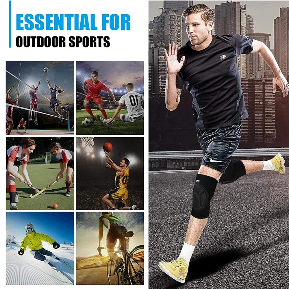 1Pair Thicked Football Volleyball Extreme Sports Ski Knee Pads Fitness Knee Support Cycling Knee Protector Kneepad