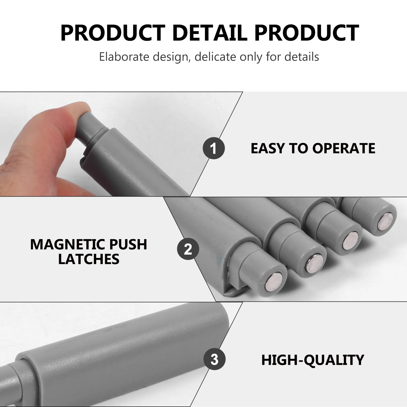 

4 Sets Push To Open Latch Latch Cabinet Door Catch Aluminum Alloy Press Magnet Door Catch to Open Closet Damper Hardware