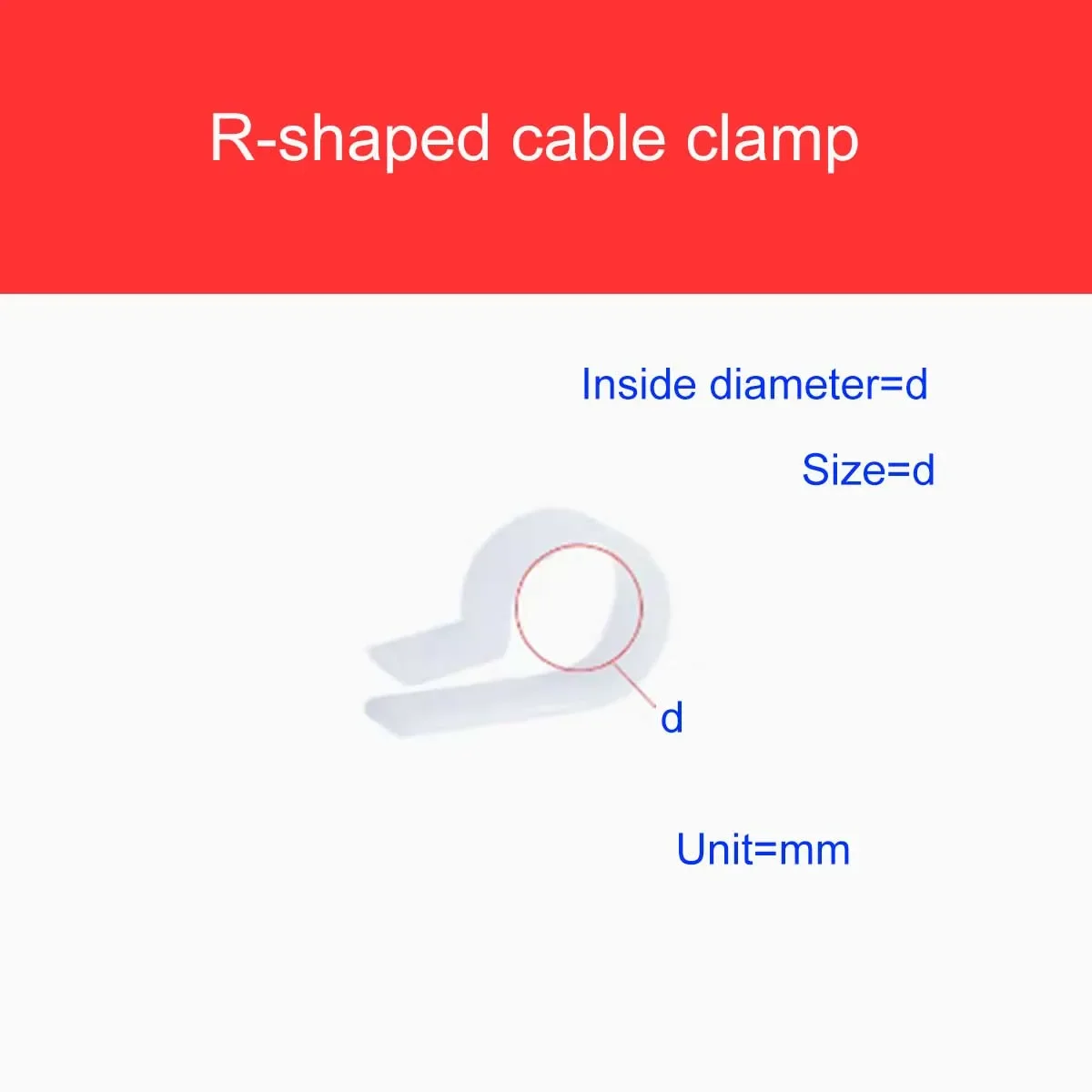 

White r-Shaped Cable Clip, Wire Fixing Clip, Thickened Wiring Fixing Button