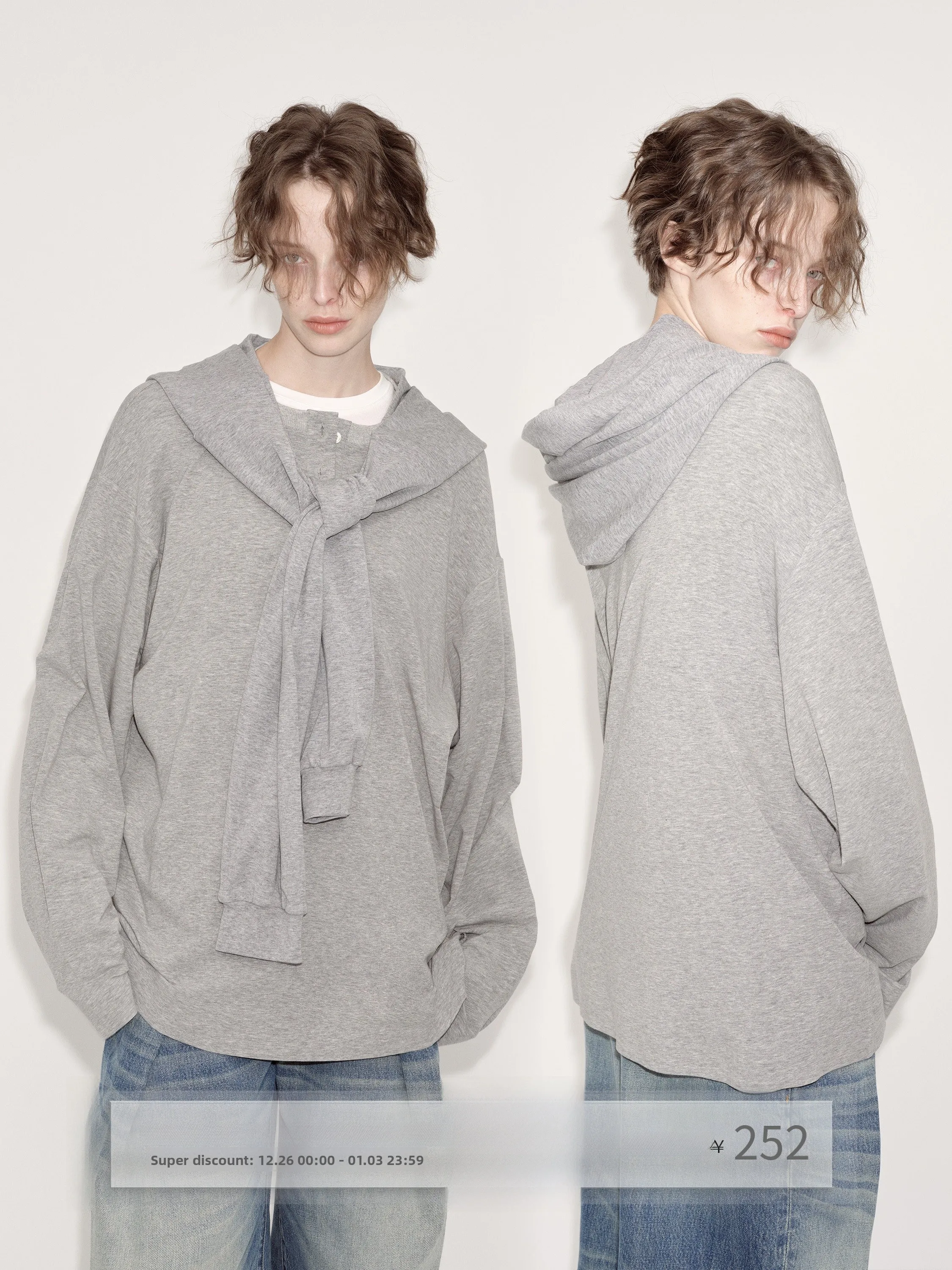 

ay Long Sve T-irt Women's Loose Hoodie Jaet oulder Wrap Top Casual Sle Cotton Fabric Autumn Winter Faion