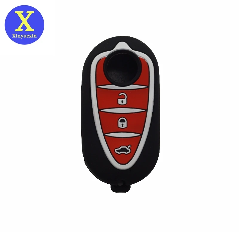 Xinyuexin Silicone Car Key Cover Case For Alfa Romeo 4C Mito Giulietta Myth 159 GTO GTA Flip Remote Car Key Jacket Car-stying