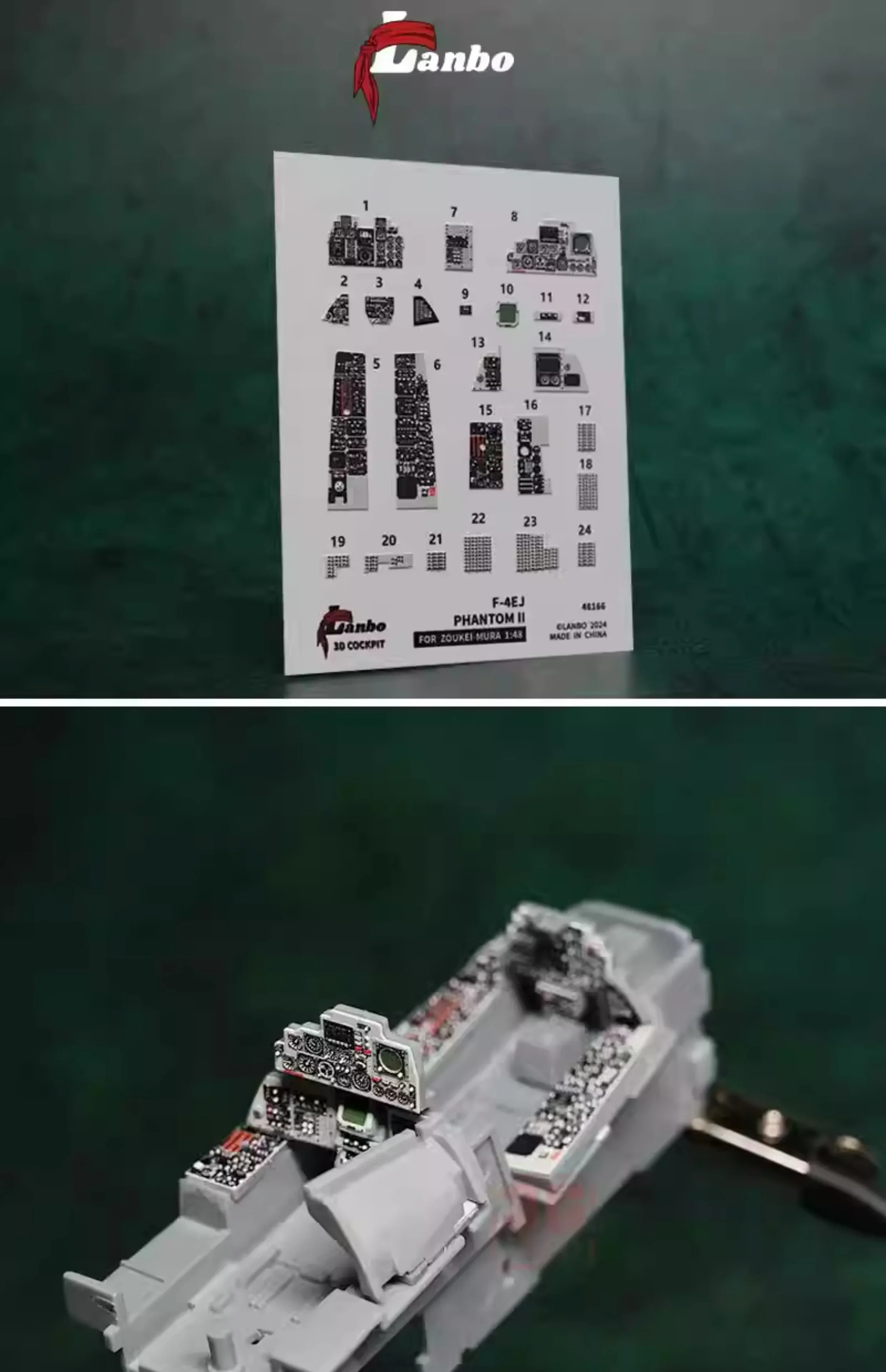 Lanbo 3D Kleur Cockpit Instrument LA-48166 F-4EJ Fighter Geschikt voor SWS kit 1/48