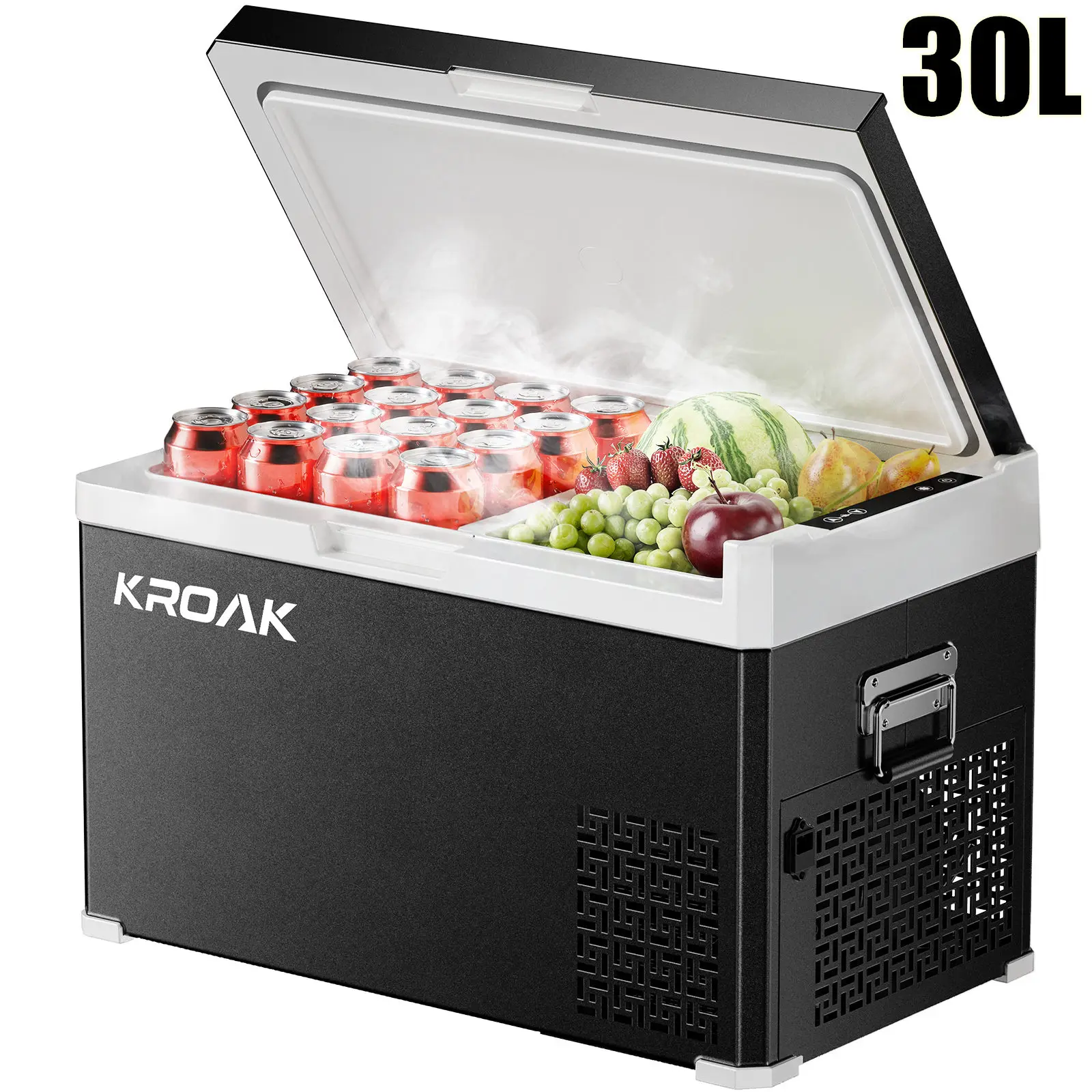 Hcalory 30L 40L Auto-Kühlschrank 12V 24V DC Tragbarer Gefrierschrank mit AC110-240V Adapter Dual-Zonen-Kühlbox Kompressor für Camping