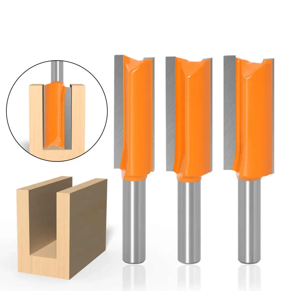 1PC 8MM Shank Milling Cutter Wood Carving Double Flute Straight Bit Milling Cutter for Wood  Carbide Router Bit Woodwork