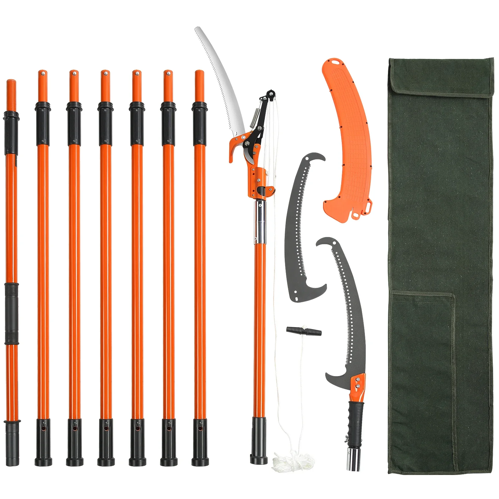 

SucceBuy Manual Pole Saw Extendable Tree Pruner Steel Blade for Branches Trimming with Lightweight Aluminum Alloy Handle