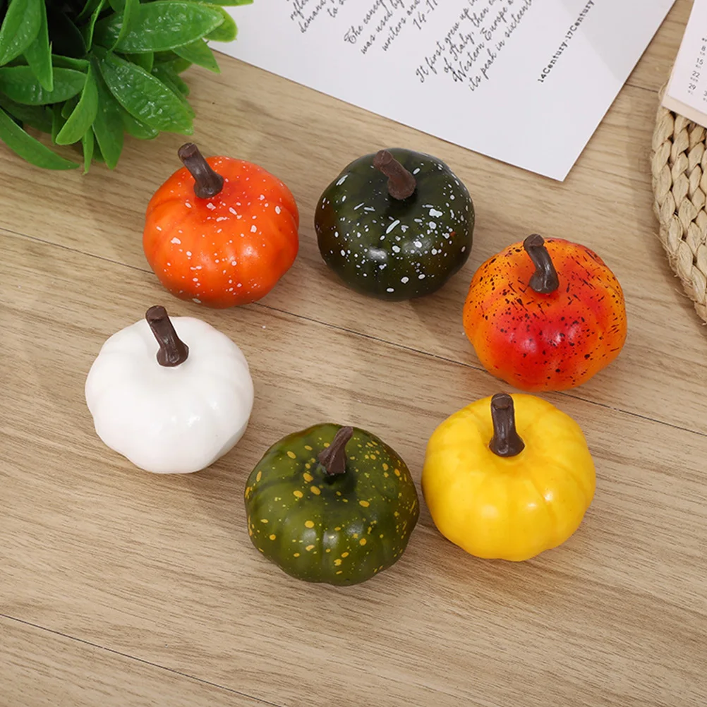 

18 Pcs Simulated Pumpkin Props Pumpkins Decor Craft Halloween Decorations Fake Handmade Artificial Household