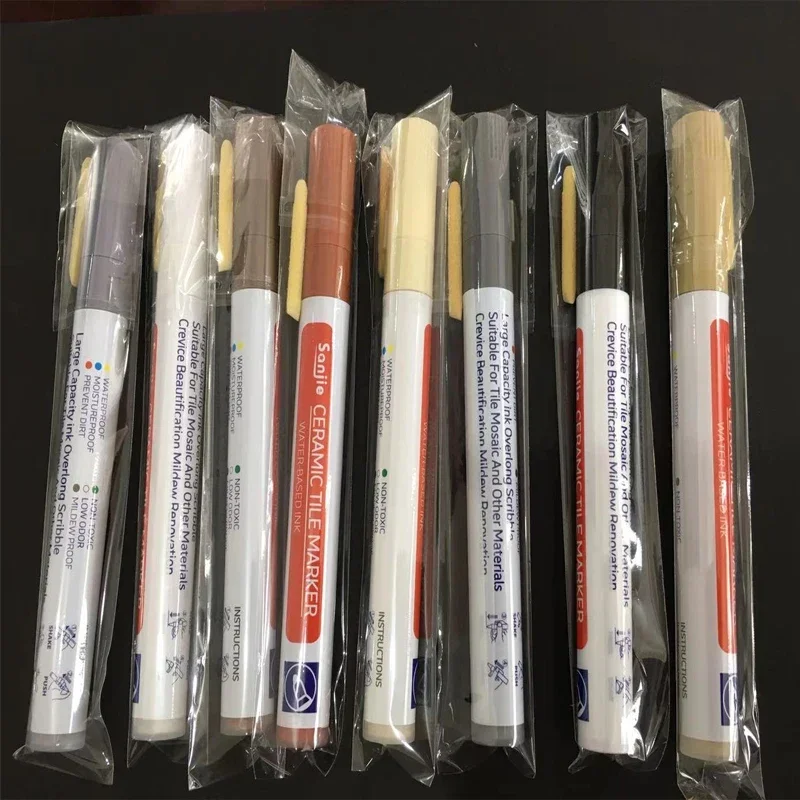 

10PcsWaterproof Tile Marker Grout Pen Wall Seam for Floor Bathroom Kitchen Toilet Wall Seam Repair Black White Gold Silver Beige