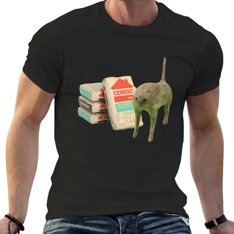 

divertida con Meme I eat Cement Cursed Ca hombres y mujeres, camisetas de manga para hombre, camisetas de algodón de gran tamaño