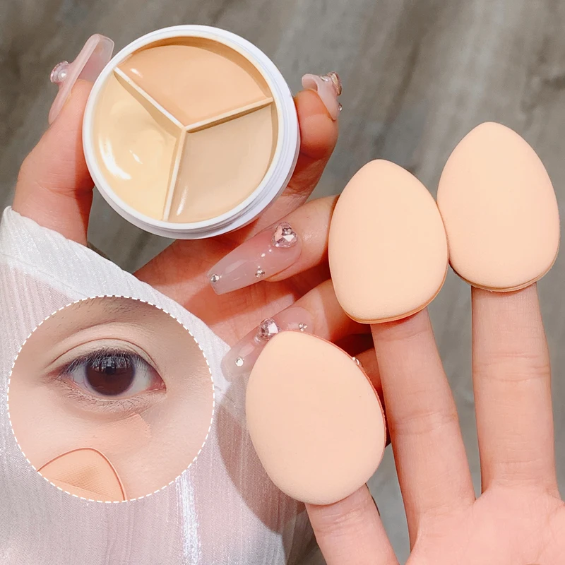 Mini Size Finger Puff Set Blending Sponge Makeup Face Puff Concealer Foundation Detail Puff Professional Cosmetic Cushion Puff