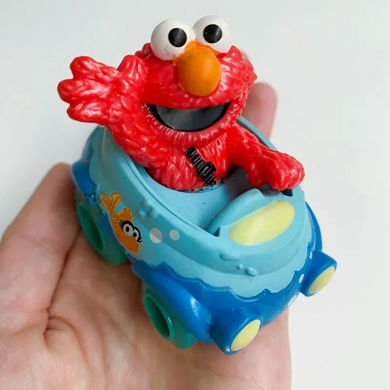 ELMO kue burung besar OSCAR THE GROUCH siswa kartun karet lembut Mobil desktop kejutan kotak buta mainan anak-anak Sesame Street