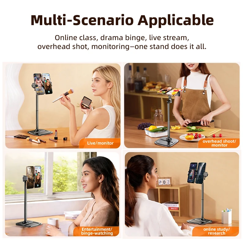 NOHON Phone Tablet Stand Desktop Adjustable Height 360° Rotating Dual Phone Holder Tablet Holder Stand for iPhone iPad Stand view 6
