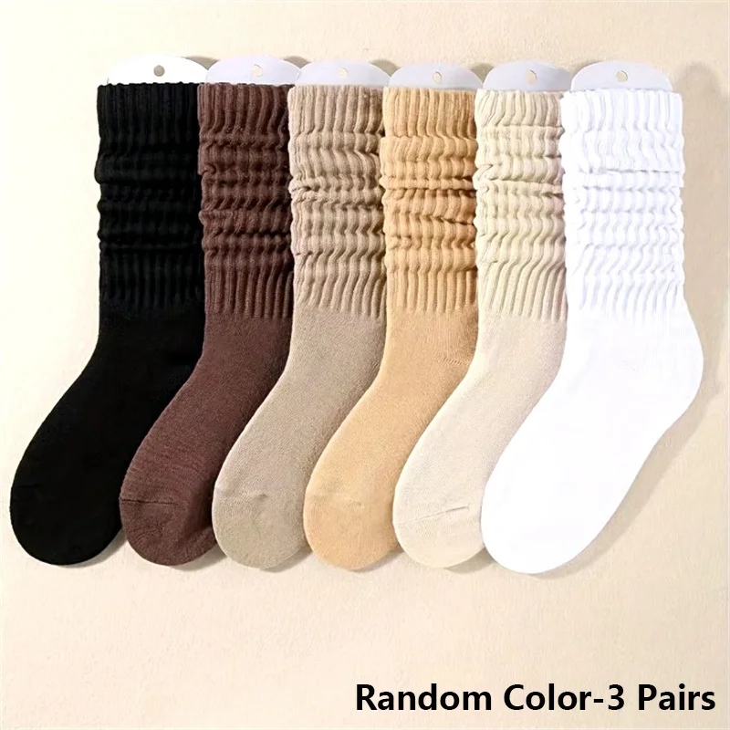 6 pairs of women’s mid leg pleated socks, suitable for casual clothing, daily comfortable and soft texture 4 6 pairs of women's mid leg pleated socks, suitable for casual clothing, daily comfortable and soft texture 4