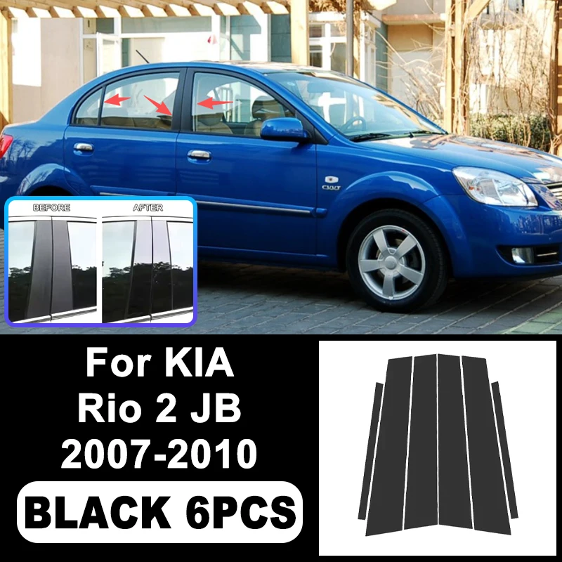 

For KIA Rio 2 JB 2007-2010 B/C Pillar Stickers -PC Window Decorative Trim for Middle Pillar,Car Exterior Accessoris 2008 2009