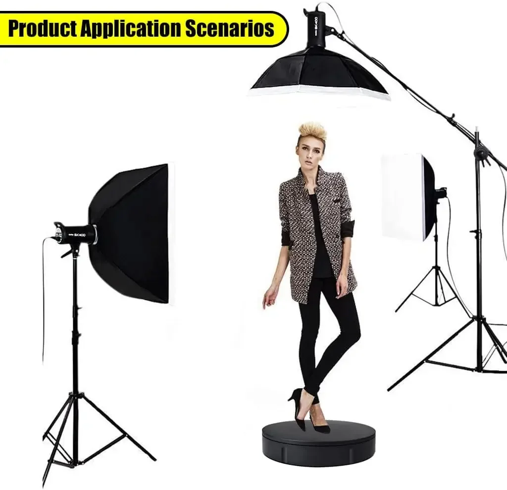 22CM Motorized Rotating Display Stand 360° Electric Turntable, Load for Display Heavy Duty Product,Black image 5