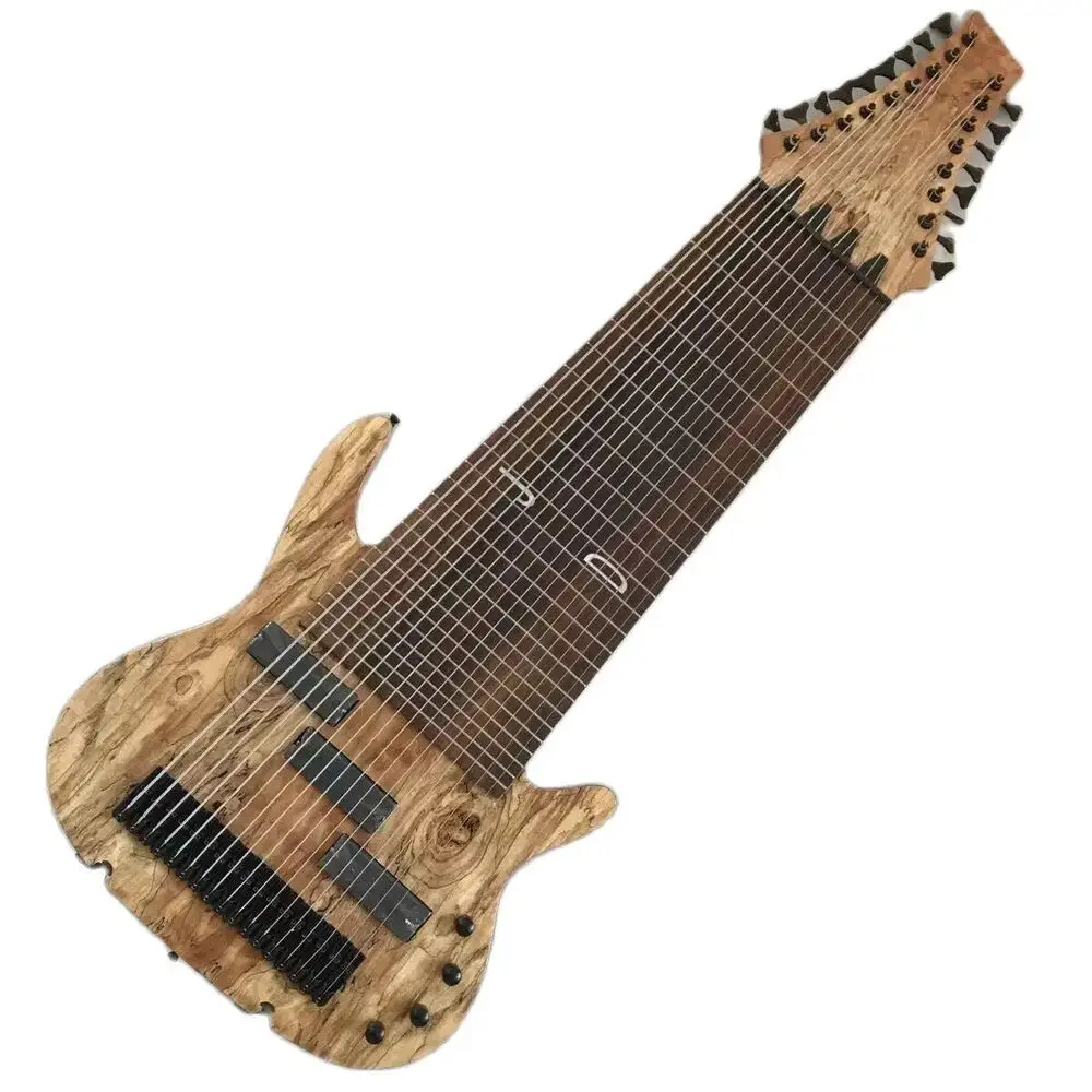 17 String Electric Bass Guitar Hand Made Body Neck Thru Body 24 Frets Mahogany Body Professional Guitar