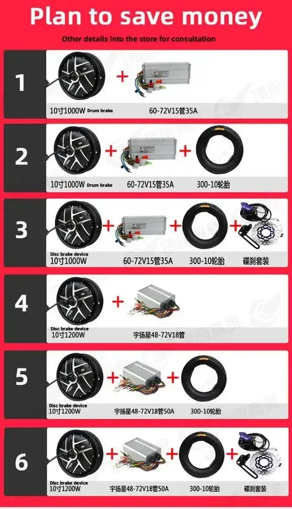 For Dc Brushless Motor 10-inch 2kw Motor Controller 60v72v96v Speed-up Modified Set Scooter Electric Vehicle Speed-upHot Sales