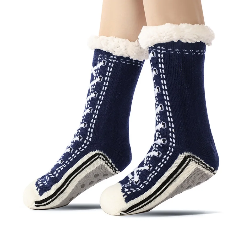 

Ins Style Thicken Warm Floor Socks Plush Hosiery Winter Sleeping Socks Slippers Elastic Home Socks Winter