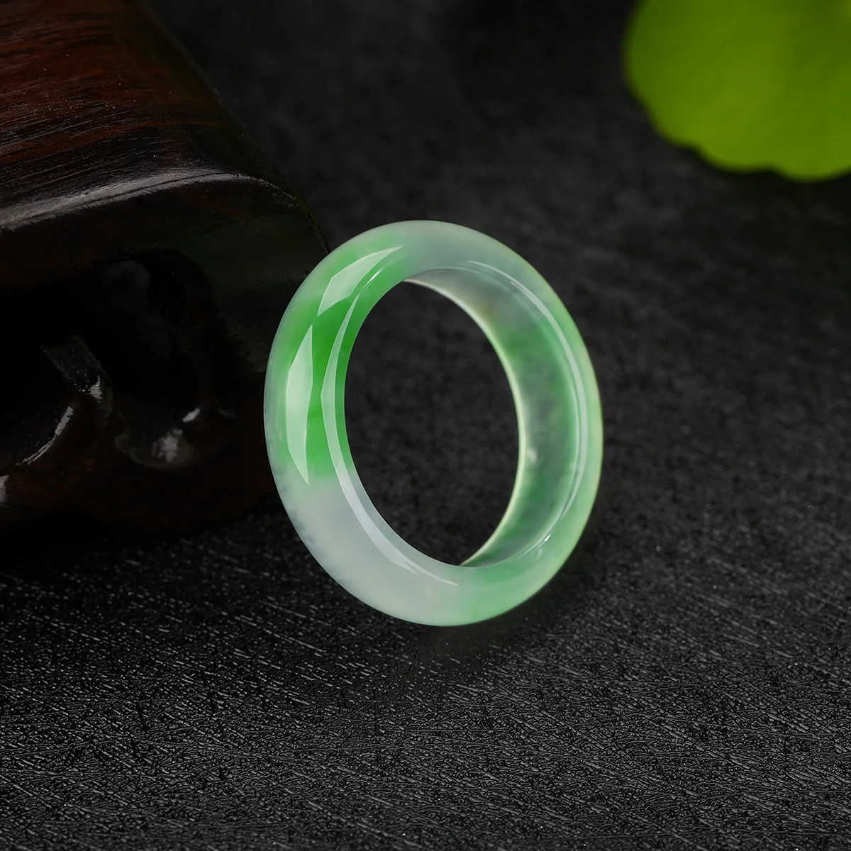 6mm Natural Green Jade Gemstone Ring Plain Fengshui Lucky Wedding Band Thumb Ring Hypoallergenic Jewelry Gift for Her Size 5-12